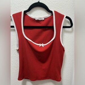 Gaze Red Top with White and Black Accents